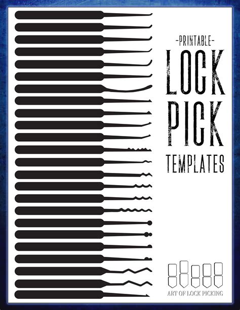Printable Actual Size Printable Lock Pick Templates